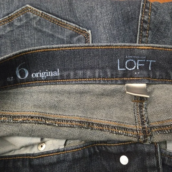 Loft Bermuda Jean Rolled Hem Shorts 6 Summer Minimalist Preppy Casual Vacation - Picture 5 of 9